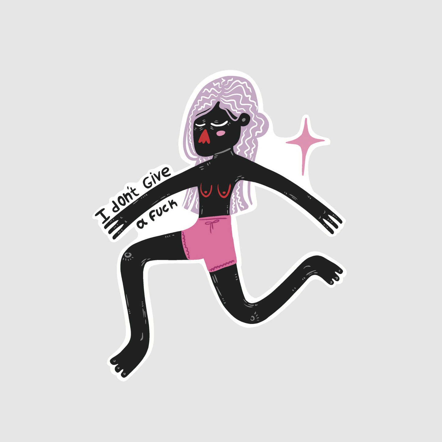 Hello - I don't give a f*k sticker