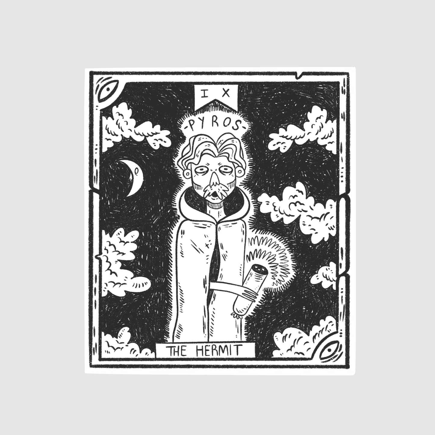 The hermit - pyros sticker