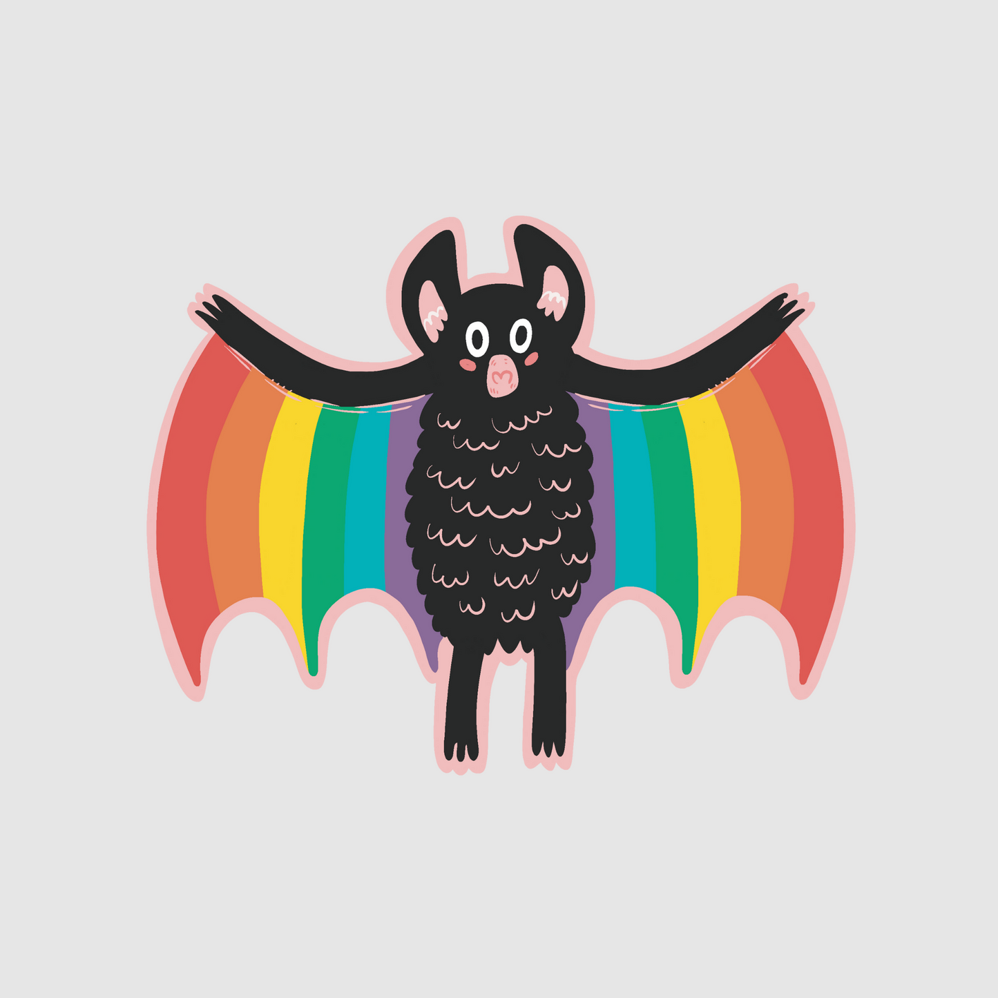 Rainbow wing bat sticker