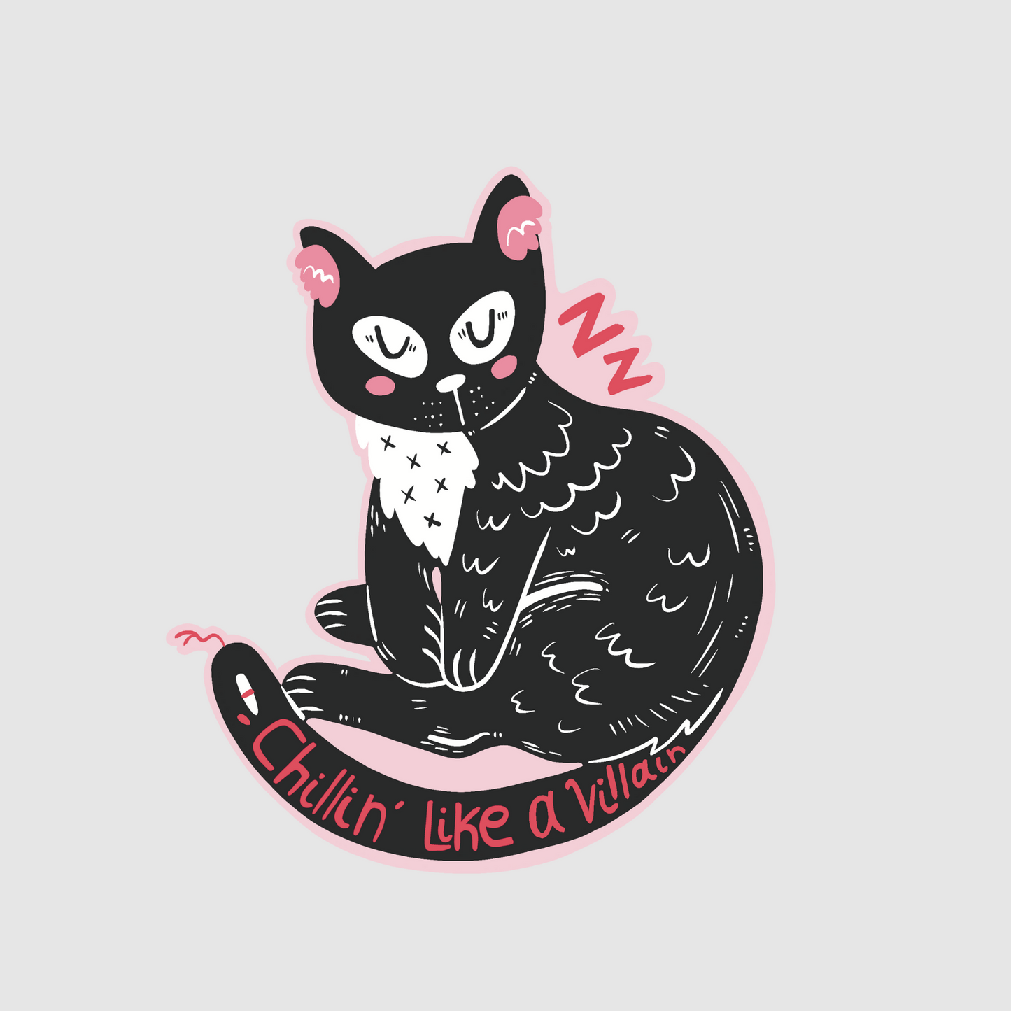 The villain cat - chilling like a villain sticker
