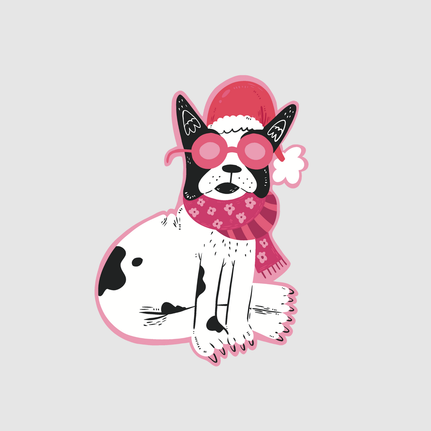 Christmas -festive dog sticker