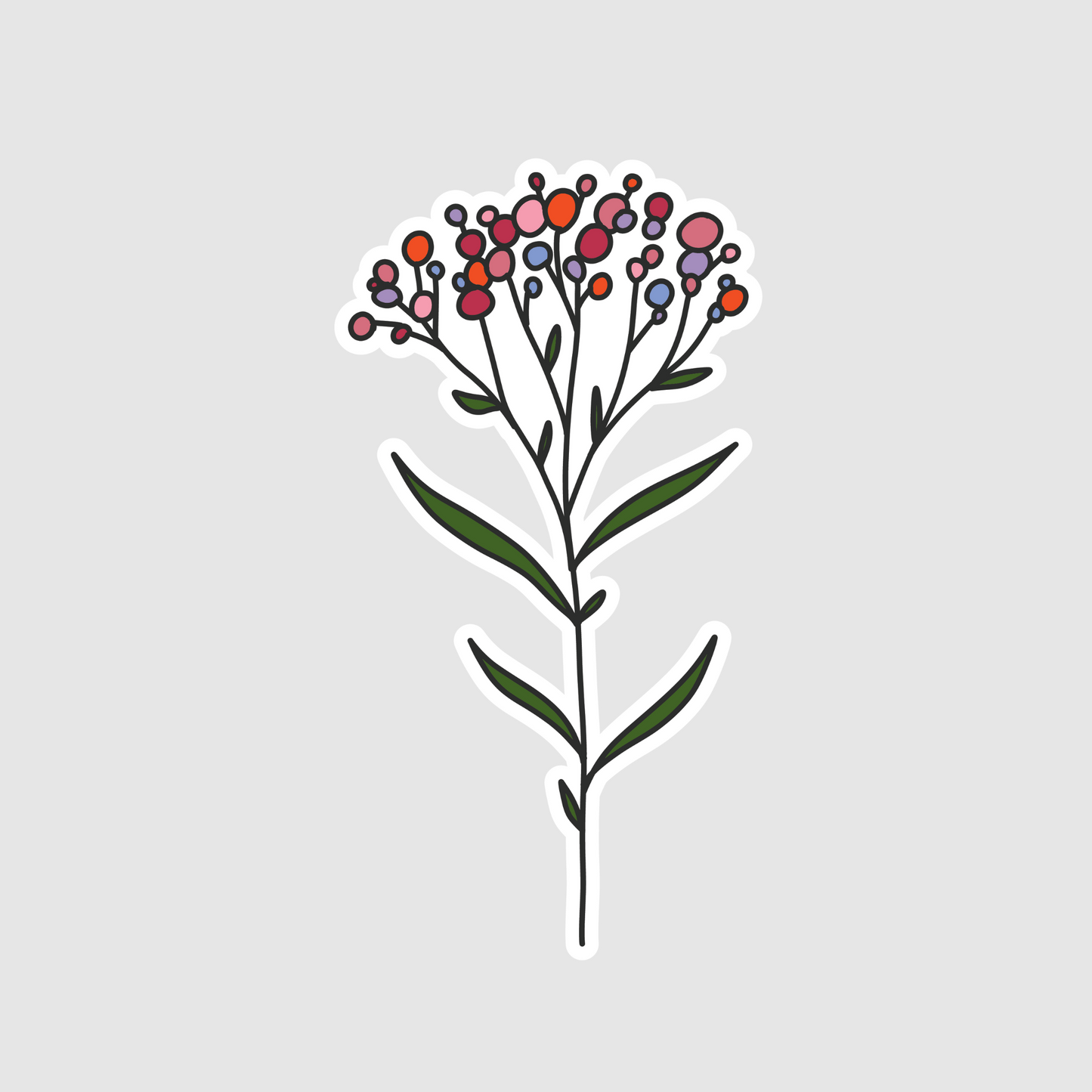 Fruitage with stem sticker - plant sticker