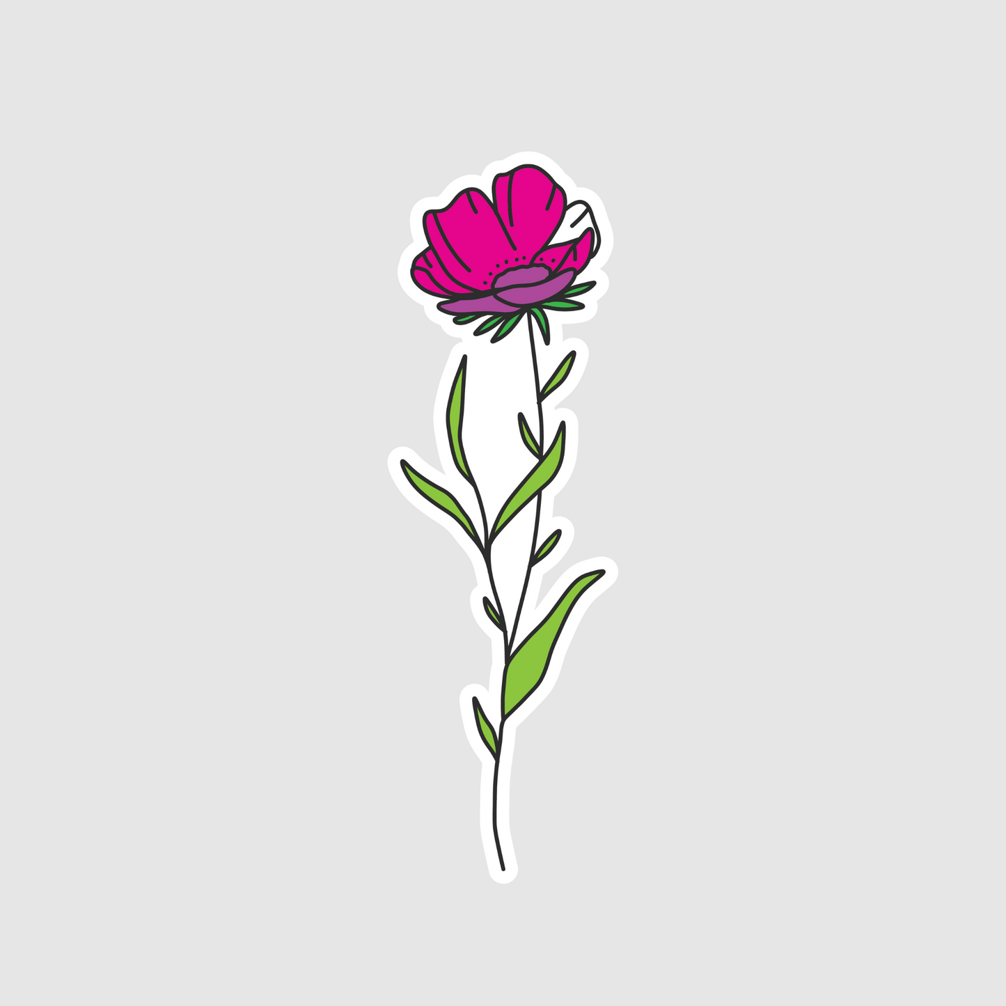 Purple flower sticker - plant sticker