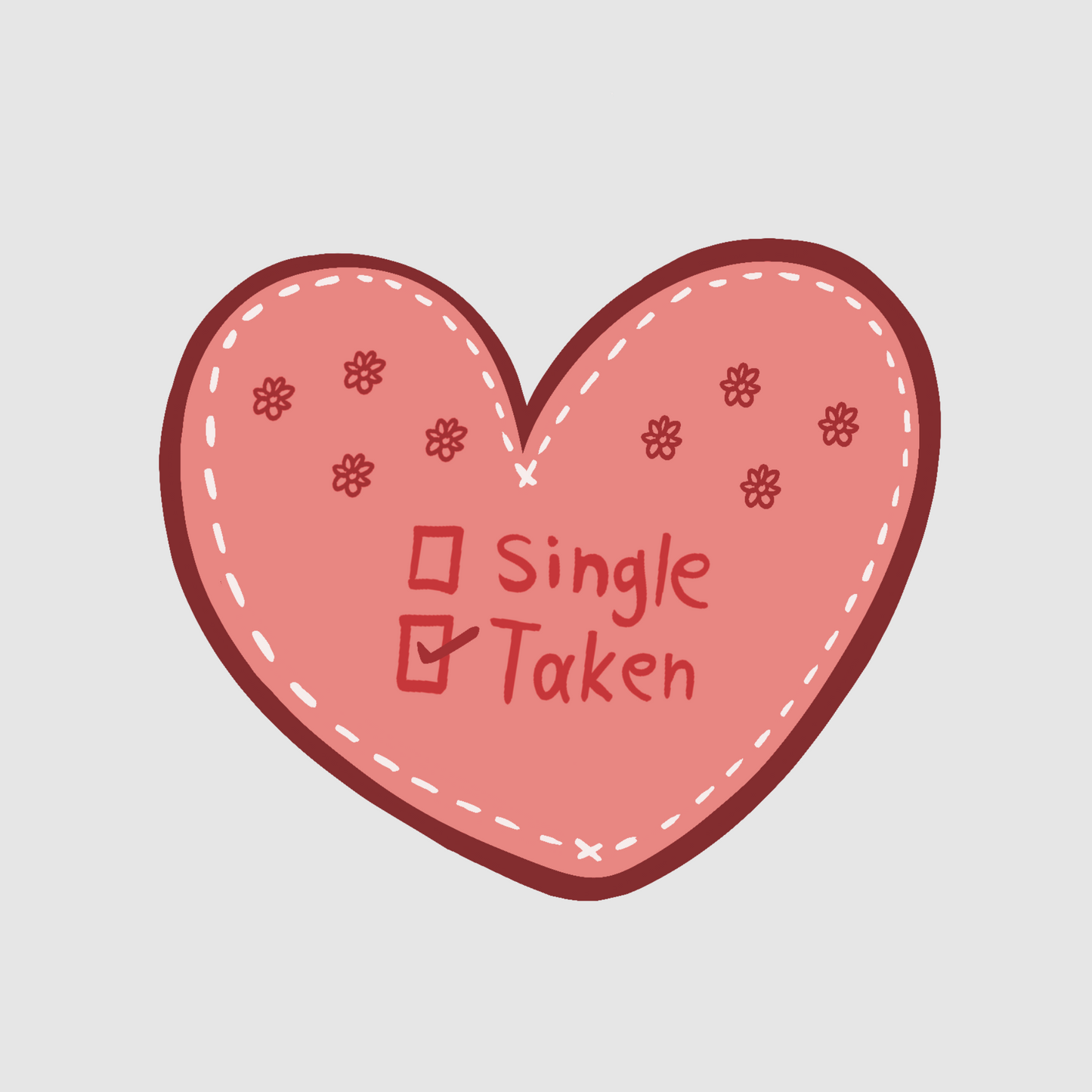 Single or taken? - heart sticker, taken choice