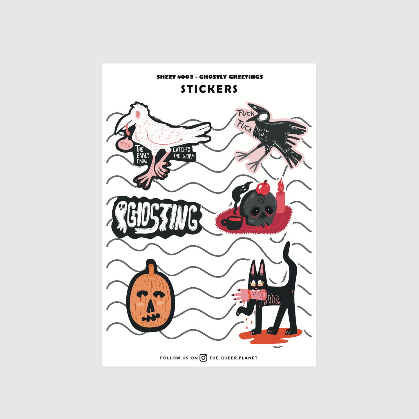 Ghostly greetings - sticker sheet #03