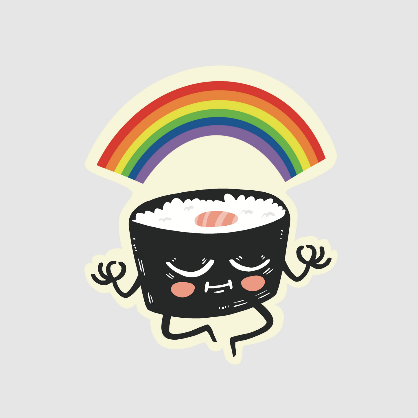 Rainbow sushi - breath in breath out sticker