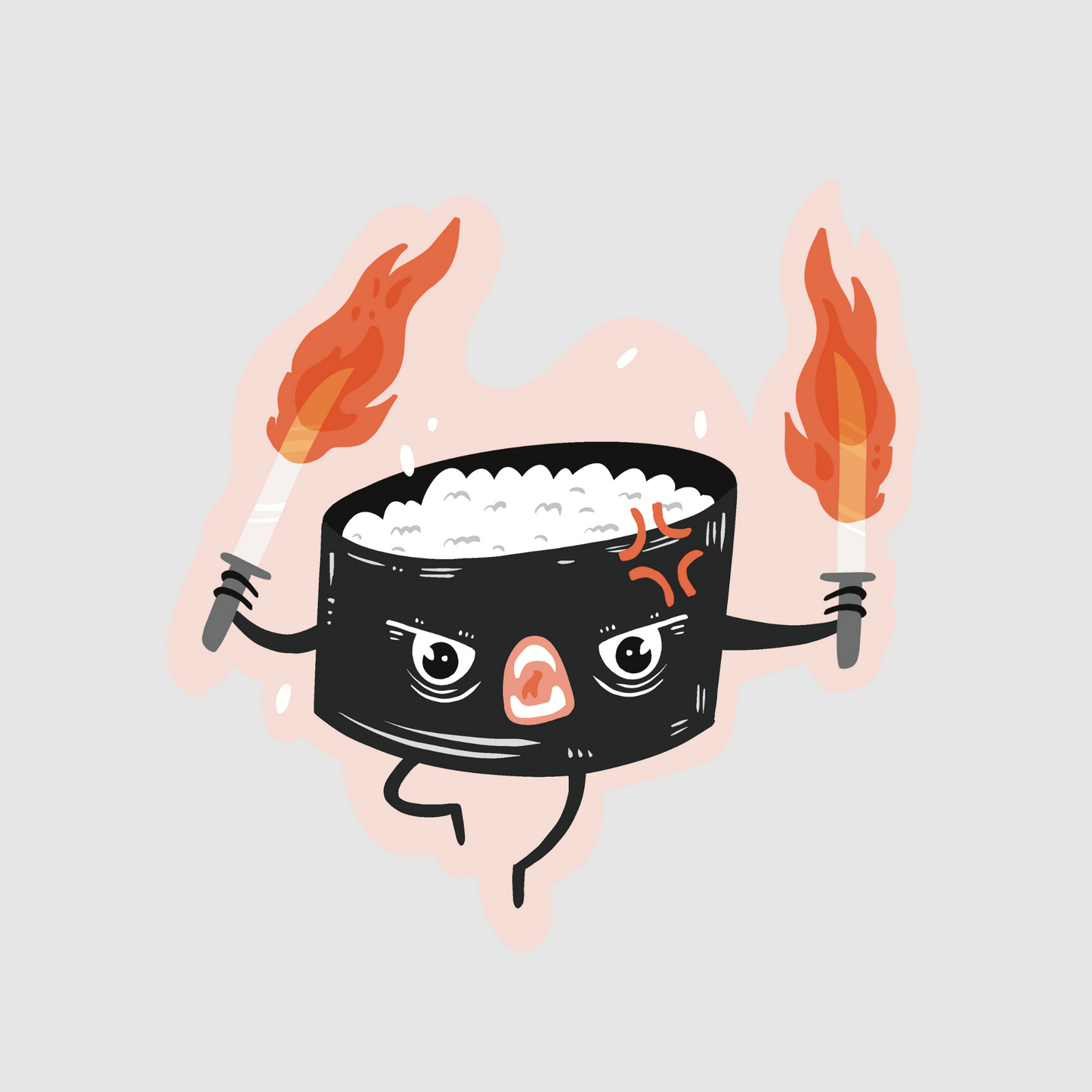 Fire sushi - the angry sushi sticker