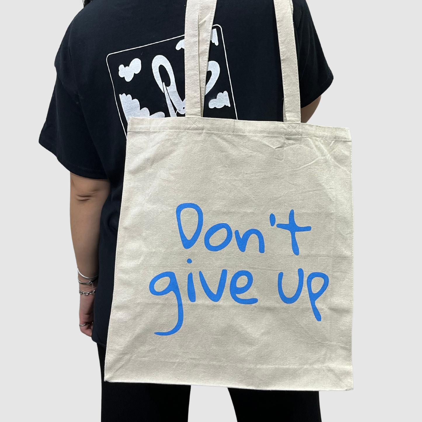 Don't give up - mental health white tote bag