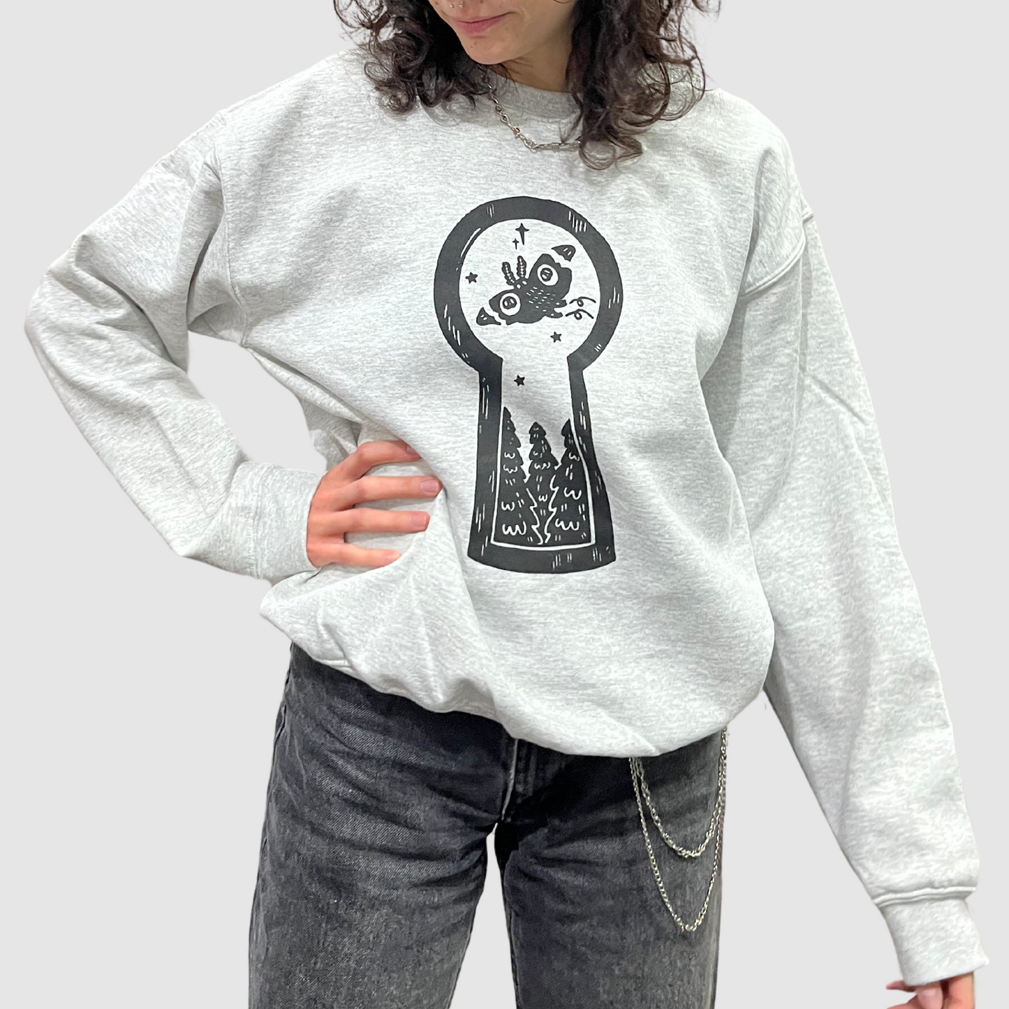Celestial Moth Grey Sweatshirt