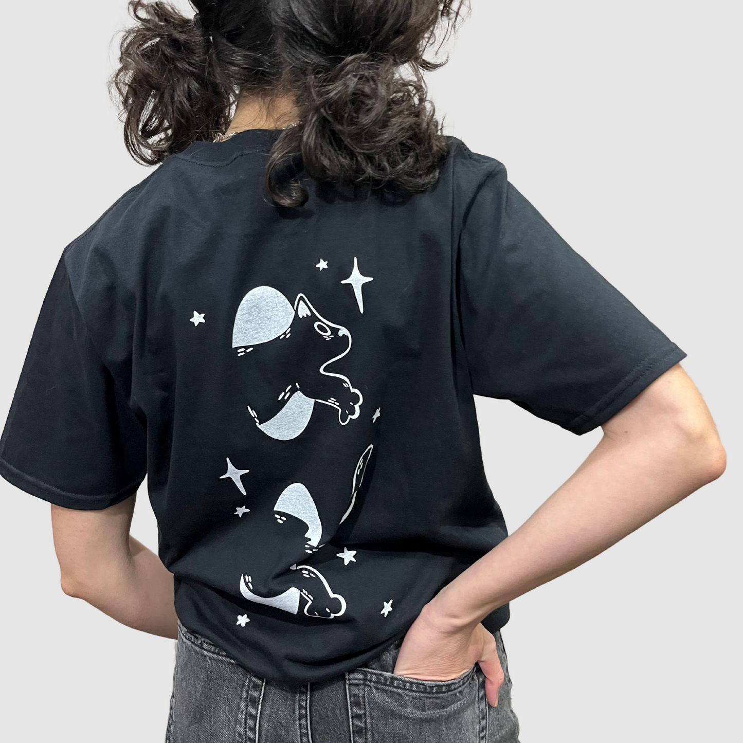 Through The Cativerse Multiverse Cat Black T-Shirt