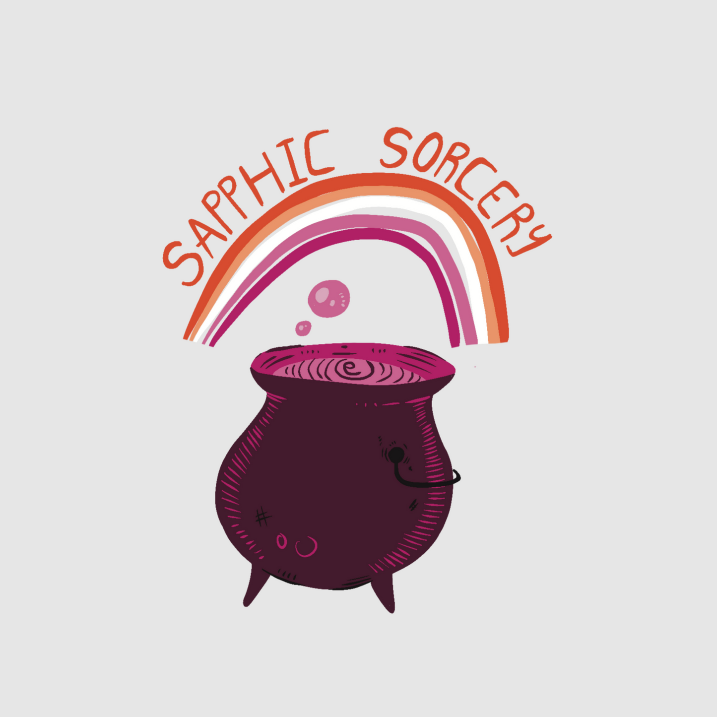Witches' cauldron - sapphic sorcery sticker