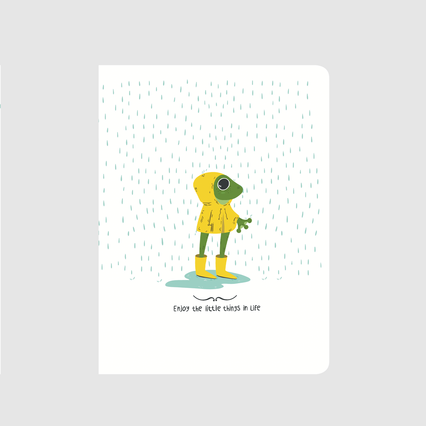 Enjoy the little things in life - frog in the rain notebook