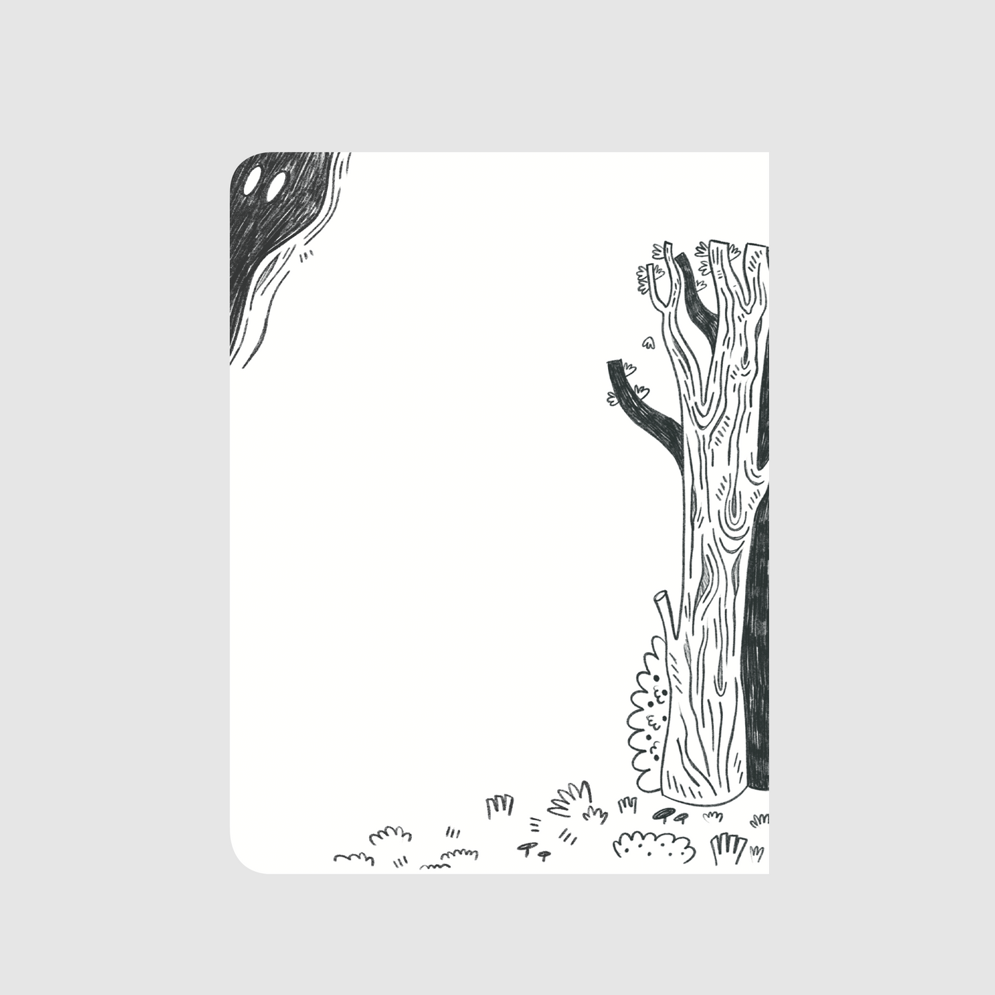 Peace begins with a walk in a forest - autumn black and white notebook