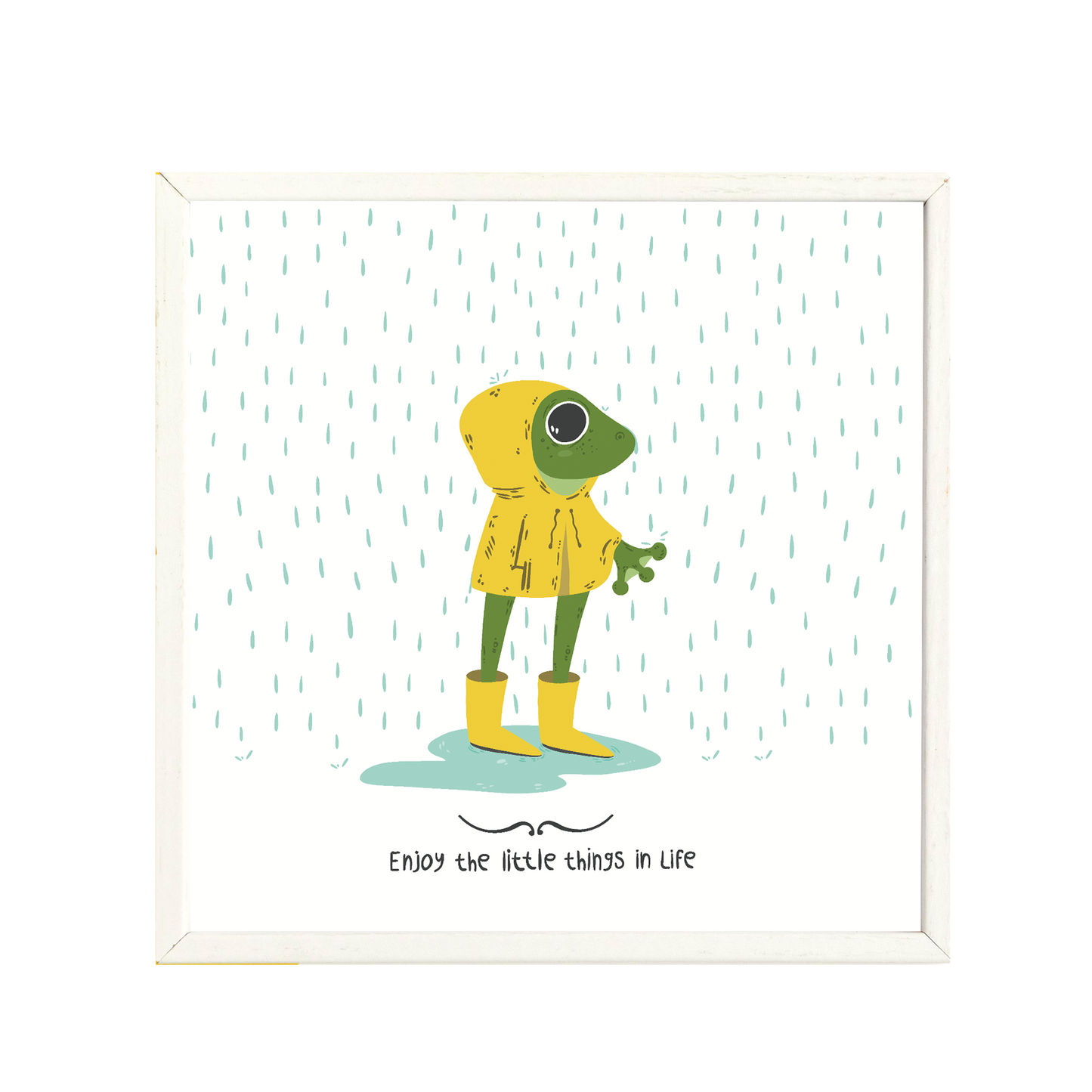 Enjoy the litthe things in life - frog in the rain print