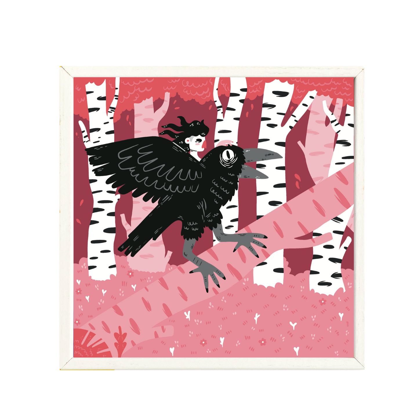 Crow explorer - in the red forest print