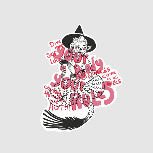 Dive into self love - your body your rules sticker