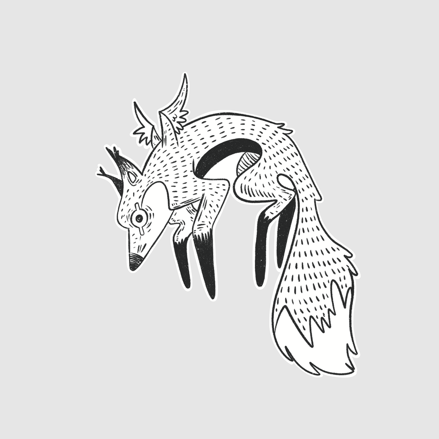 Fox - winged fox sticker