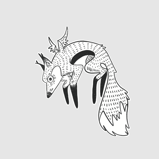 Fox - winged fox sticker