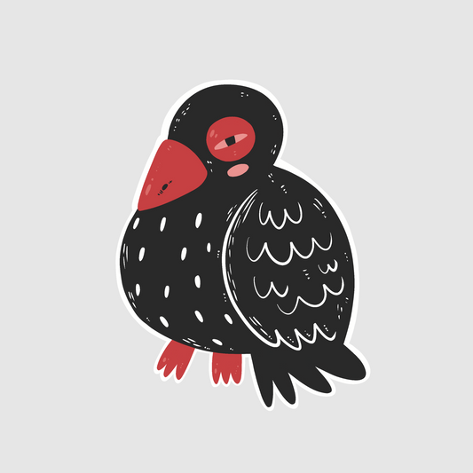 Winter - cozy bird sticker