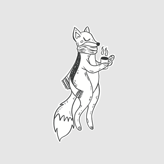 Fox - getting cozy sticker