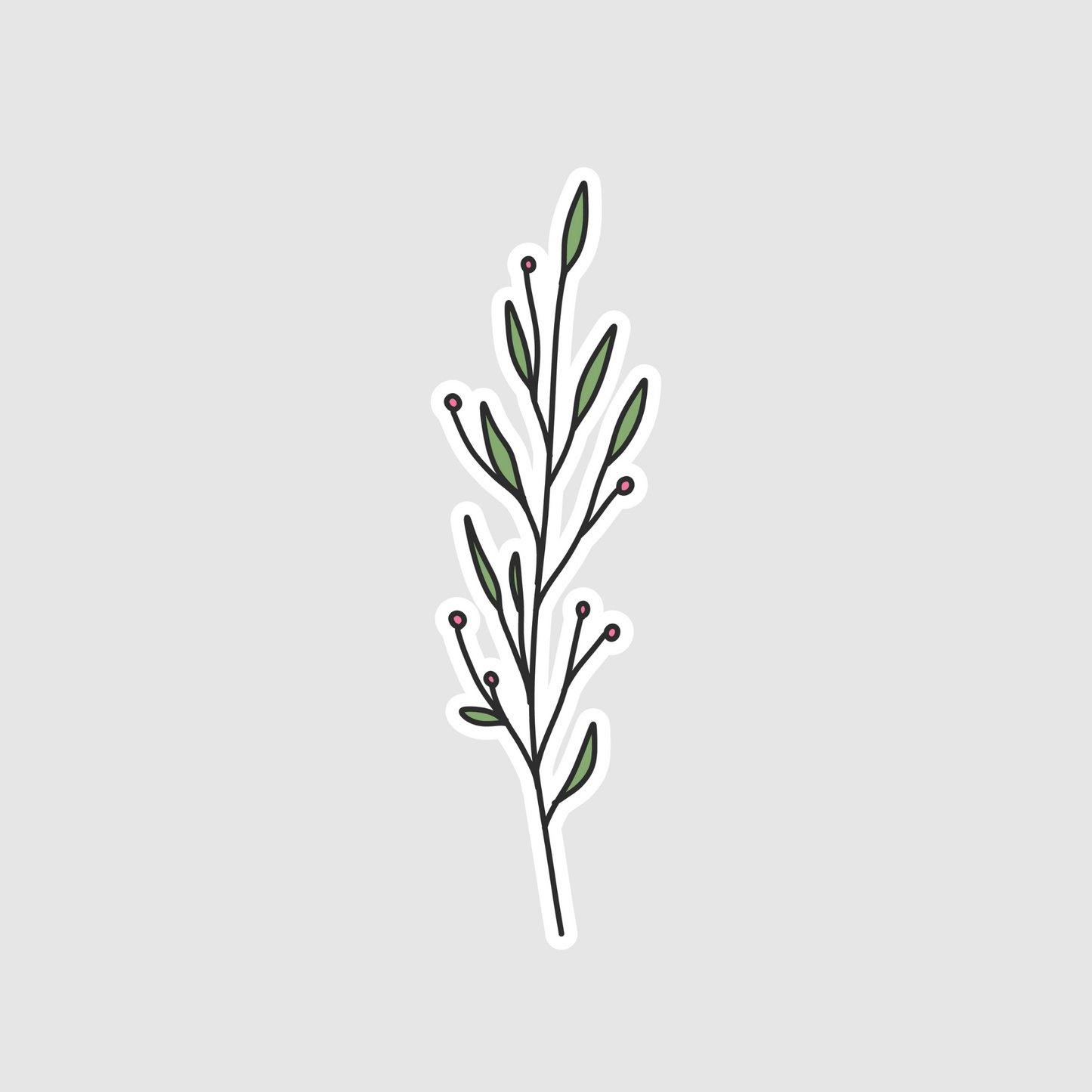 Leaves with small fruitage sticker - plant sticker