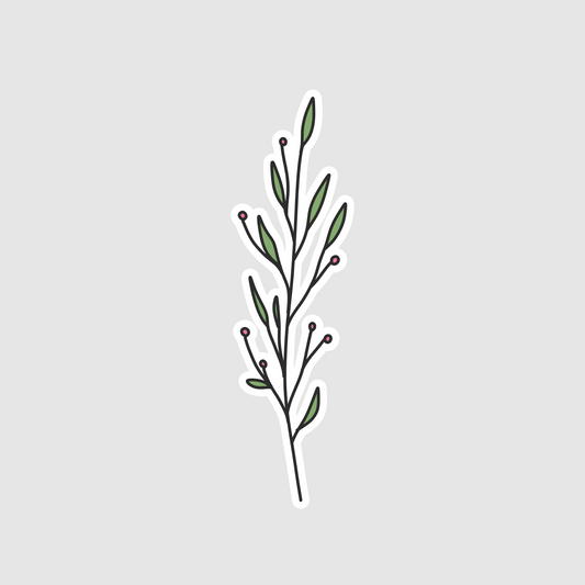 Leaves with small fruitage sticker - plant sticker