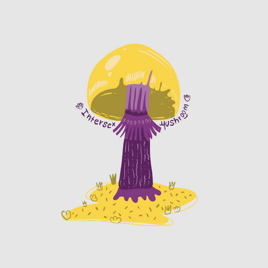 Fungi Design - intersex mushroom sticker