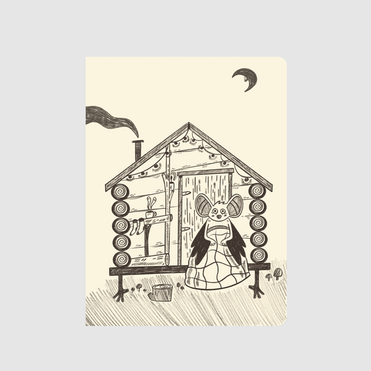 Autumn vibes - cute mouse in a cabin notebook